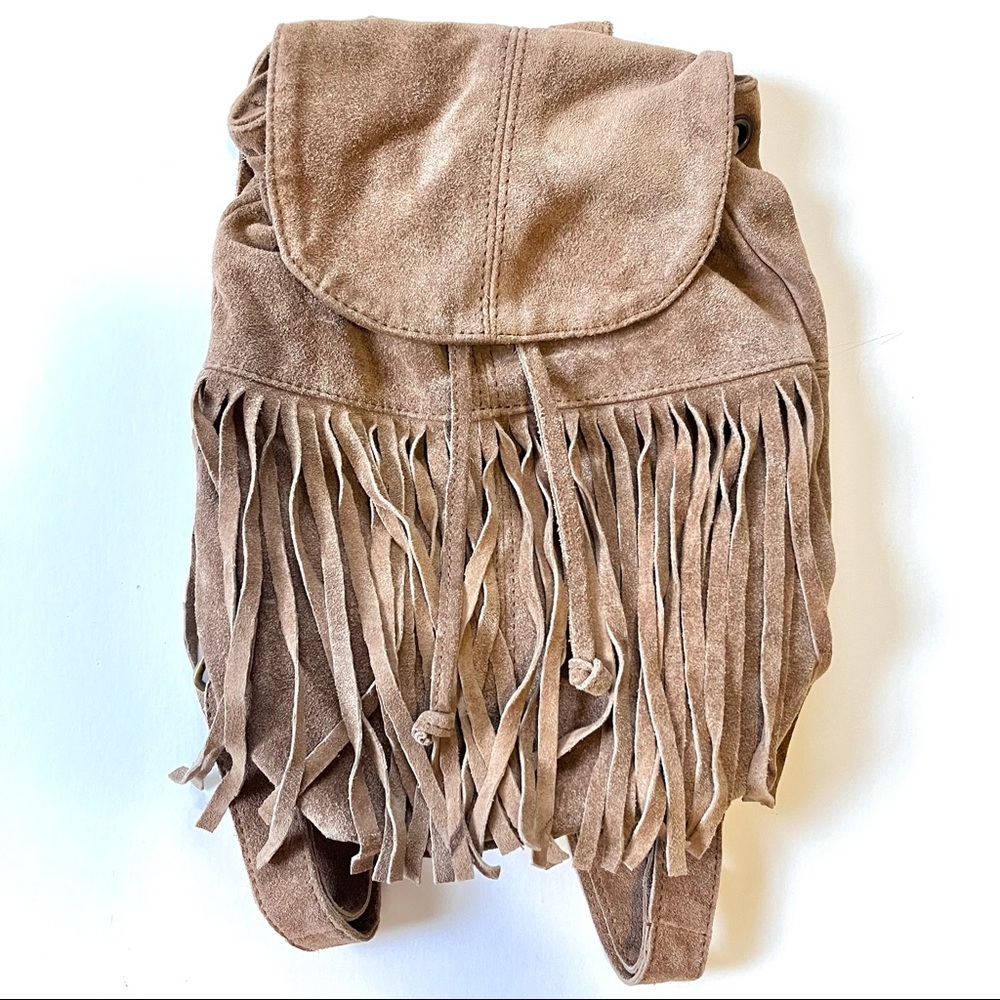 Authentic Leather Fringe Purse Backpack